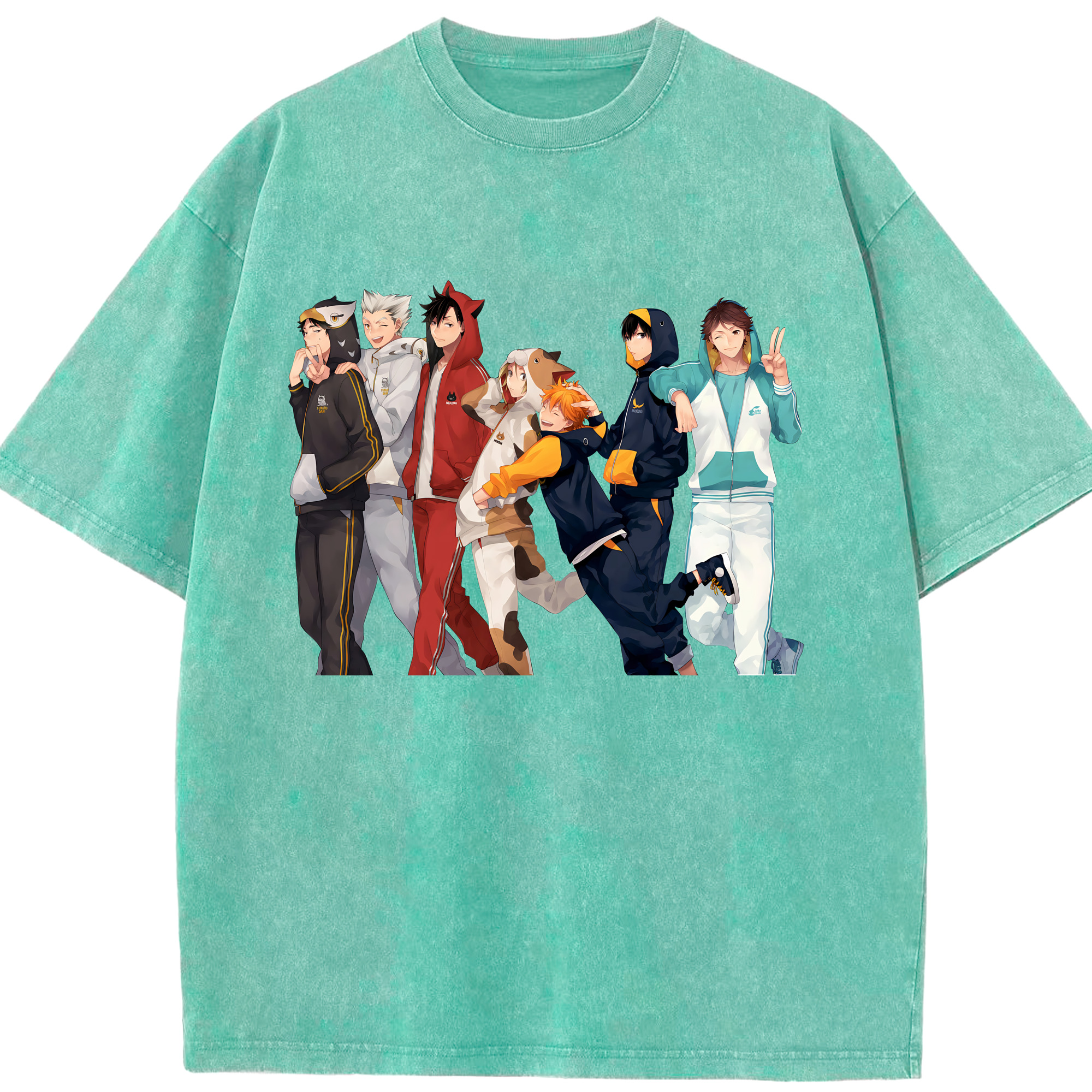 （画像用） ハイキュー!! Haikyu!! 綿100% ヴィンテージ風 半袖Tシャツ（フロントプリント）
